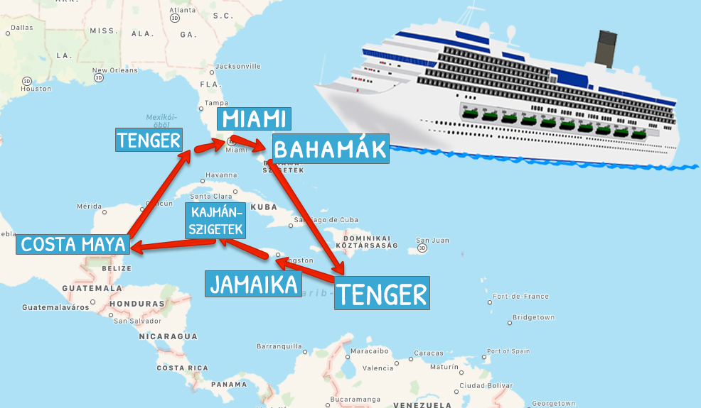 Álomutazás: Jamaika, Kajmán-szigetek, Mexikó, Bahamák, Miami 14 emeletes luxus óceánjáróval!