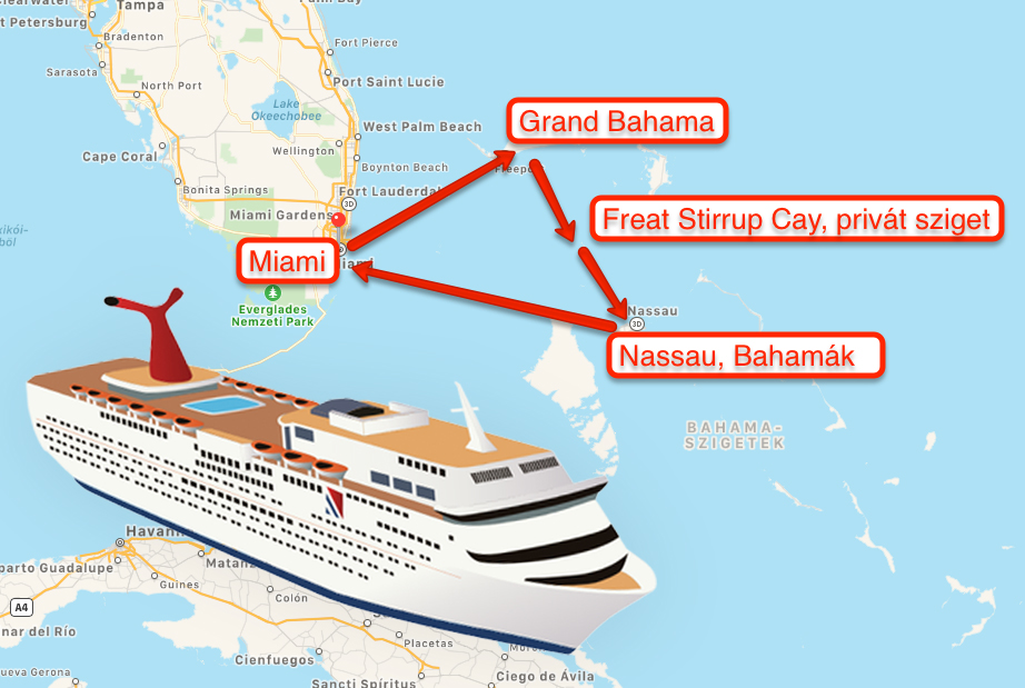 Elképesztő ajánlat: repülés Miamiba + 6 napos óceánjárós utazás Bahamákra 213.000 Ft-ért!