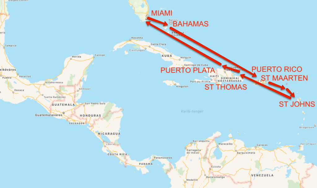 11 napos napos óceánjárós álomutazás Miamiból 6 sziget érintésével 559.700 Ft-ért! (Repülő, 1 éj Miami, 9 éj hajó)