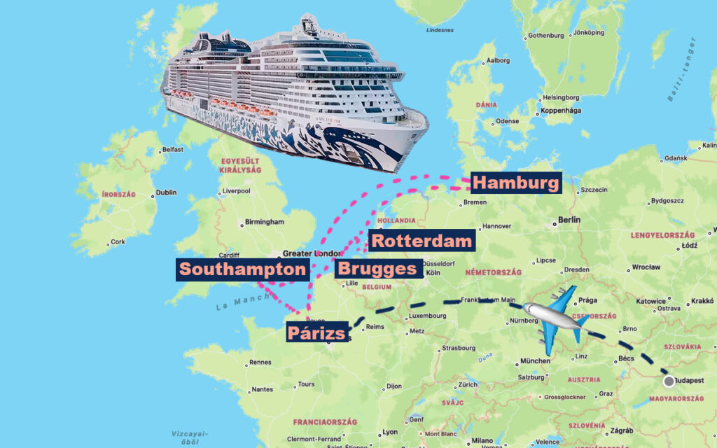 9 napos óceánjárós utazás Európában repülővel, 1 éj szállással Párizsban és 7 éjszaka teljese ellátással a hajón 206.000 Ft-ért!