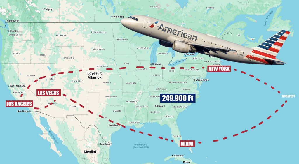 Amerikai körutazás: Budapest – New York – Los Angeles – Las Vegas – Miami – Budapest repülőjegy 249.900 Ft-ért!