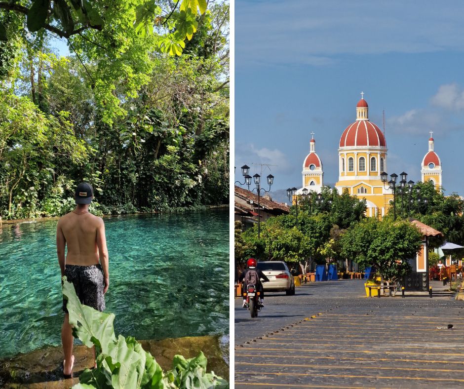 1. fotó: Ojo de Agua, Ometepe, Nicaragua 2. fotó: Granadai Székesegyház, Granada, Nicaragua. Készült: Samsung Galaxy készülékkel.