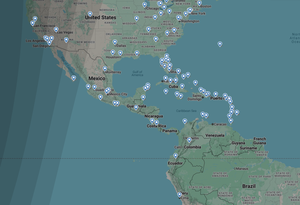 Az Air Canada kifejezetten kiterjed útvonalhálózattal rendelkezik a karibi térségbe.