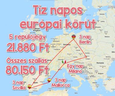 10 napos német-spanyol-olasz körtúra repjegyekkel és szállással 102.030 Ft